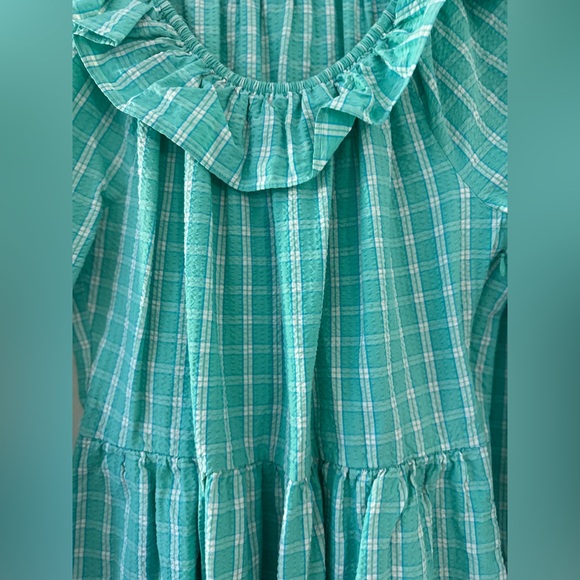 Jcrew Plaid Dress with Ruffle Collar - Picture 3 of 5